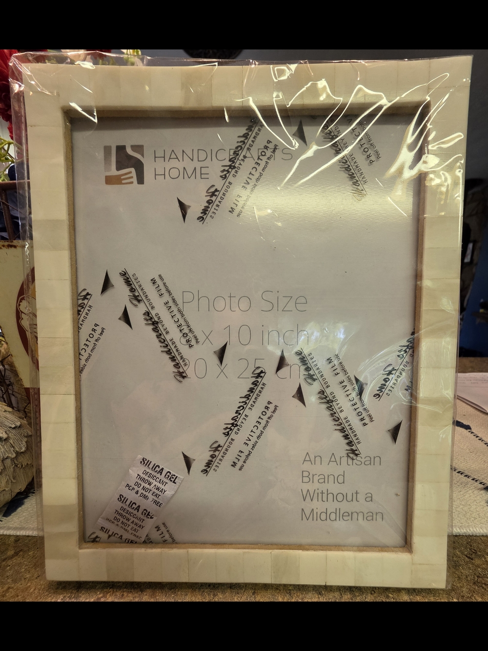 8x10 Cream Bone Inlaid Picture Frame
